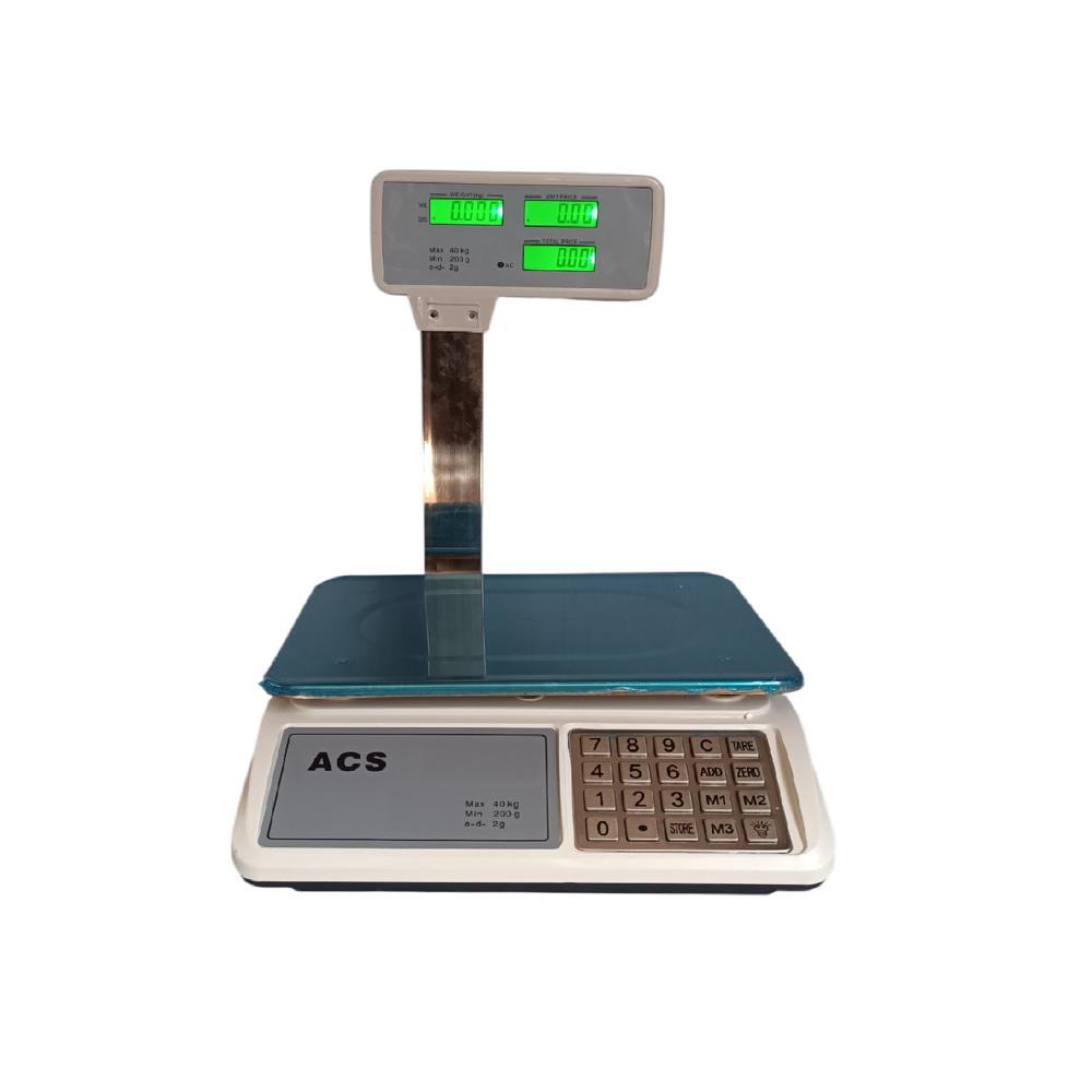 Balanza Digital Bodeguera 40 Kg con Torre Teclado de Acero