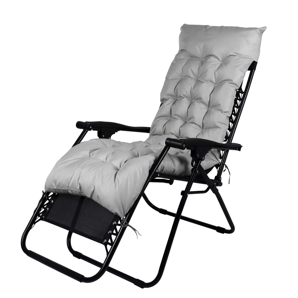 Reposera Plegable con Acolchado Gris