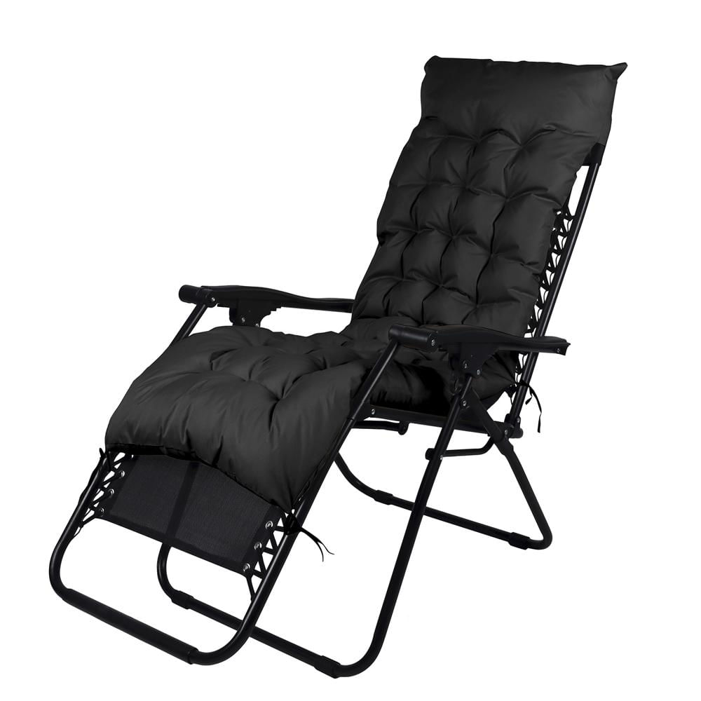 Reposera Plegable con Acolchado Negro