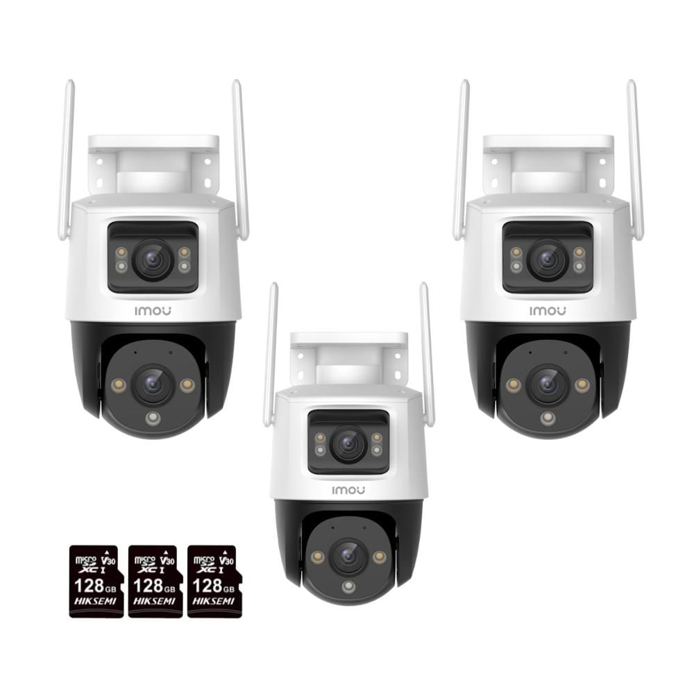 Kit de 3 Cámara Seguridad WiFi Imou Cruiser Dual 8MP + Micro SD 128GB 360° Exterior
