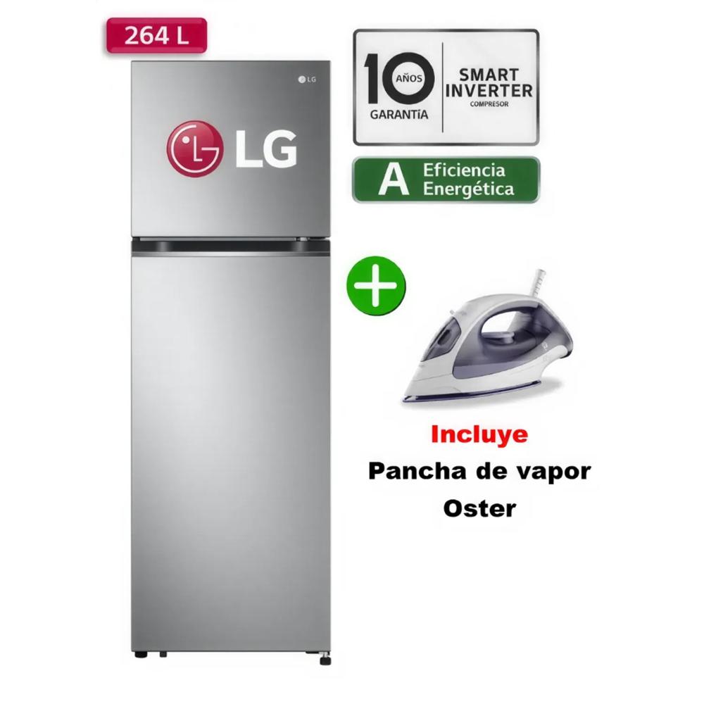 Refrigeradora LG Top Frezeer GT26BPP 264L Plateada + Plancha Oster