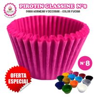 Pirotin a la Grasa Horneable Fucsia Número 8 para Repostería 1000 unidades