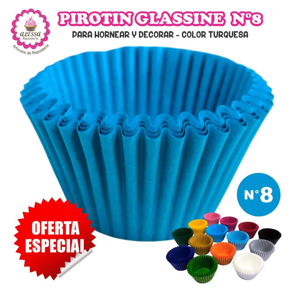 Pirotin a la Grasa Horneable Turquesa Número 8 para Repostería 1000 unidades