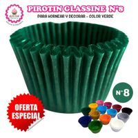 Pirotin a la Grasa Horneable Verde Número 8 para Repostería 1000 unidades