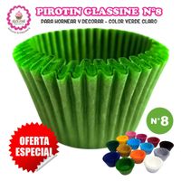 Pirotin a la Grasa Horneable Verde claro Número 8 para Repostería 1000 unidades