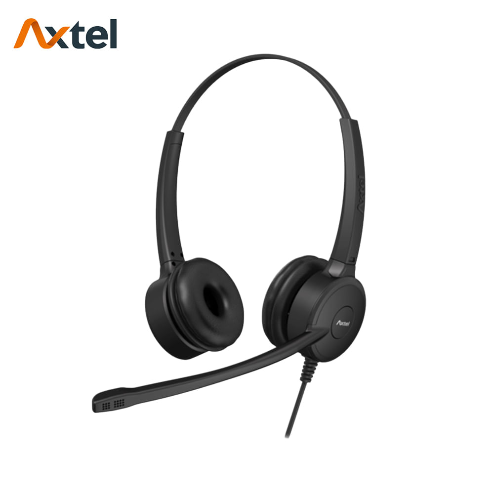 Auriculares Axtel PRIME HD Duo NC con Micrófono Cancelación de Ruido, Conector QD, Negro - AXH-PRID