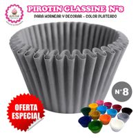 Pirotin a la Grasa Horneable Plateado Número 8 para Repostería 1000 unidades