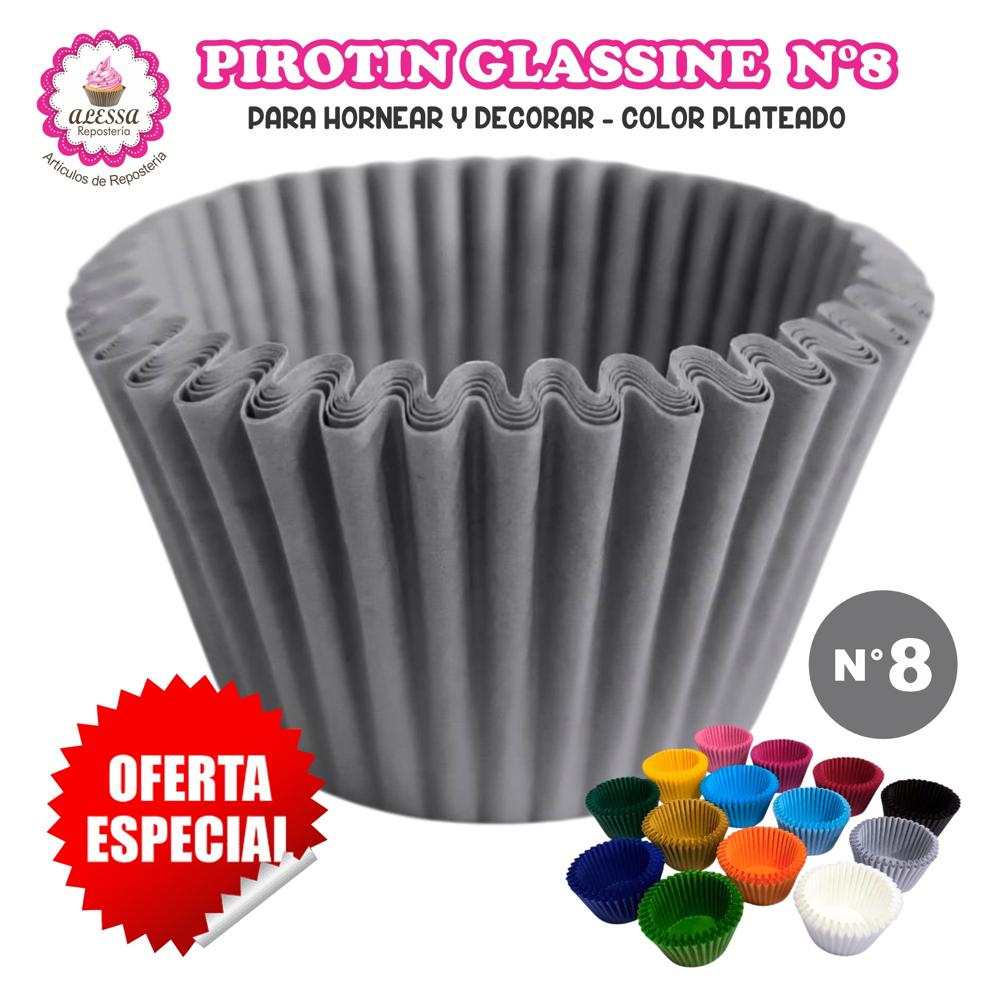 Pirotin a la Grasa Horneable Plateado Número 8 para Repostería 1000 unidades