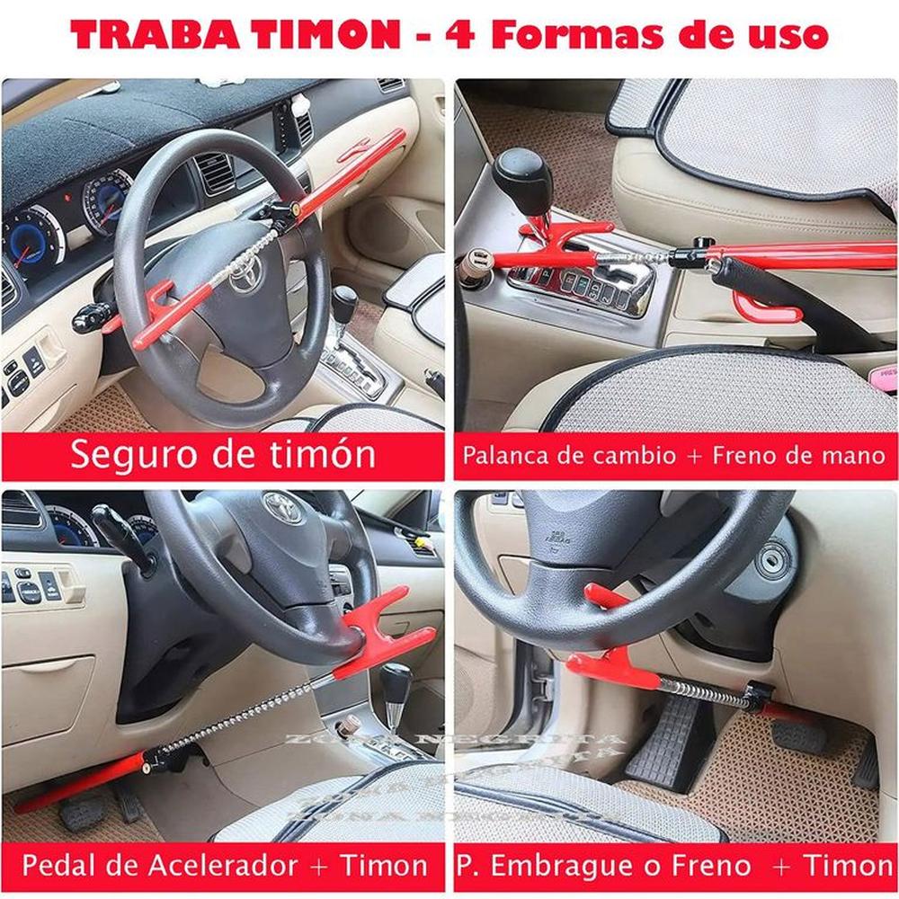 Seguro de timon para auto 4 funciones Traba timón ajustable | Promart ...