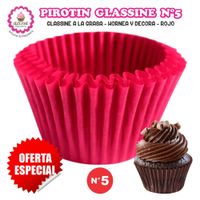 Pirotin a la Grasa Horneable Rojo Número 5 para Repostería 1000 unidades