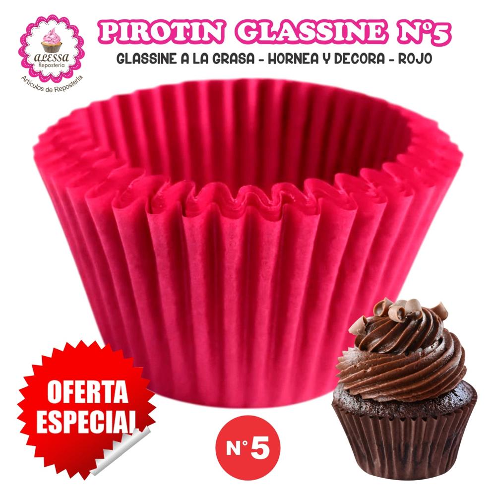 Pirotin a la Grasa Horneable Rojo Número 5 para Repostería 1000 unidades