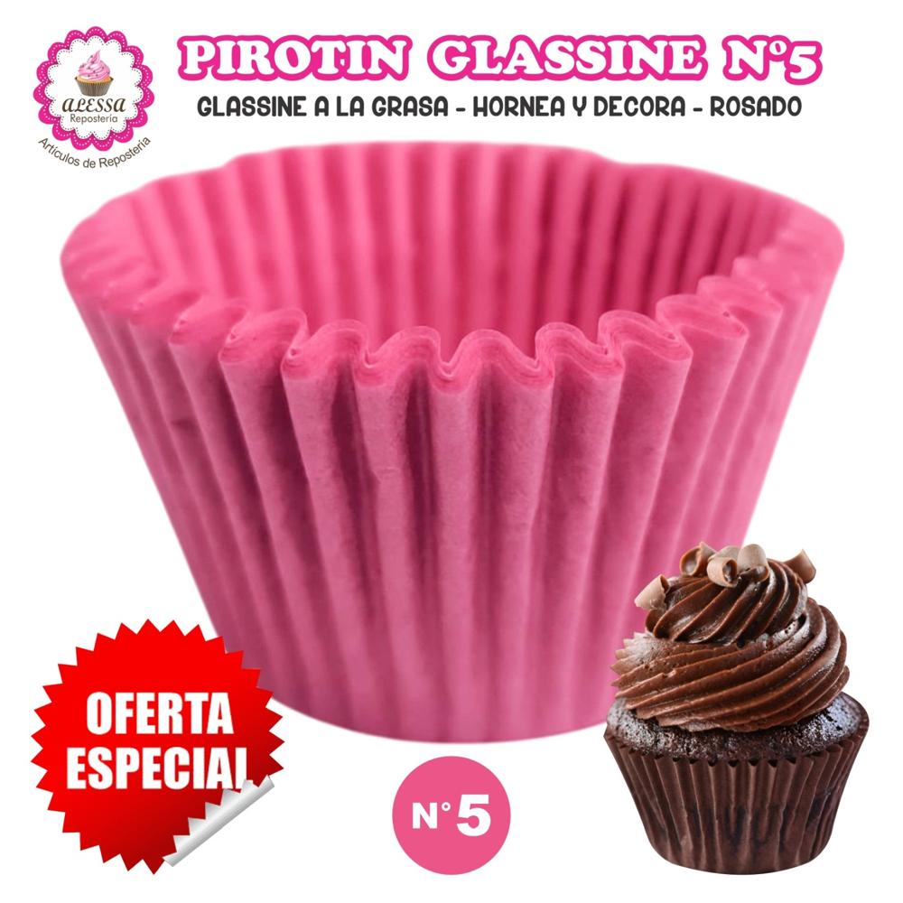 Pirotin a la Grasa Horneable Rosado Número 5 para Repostería 1000 unidades