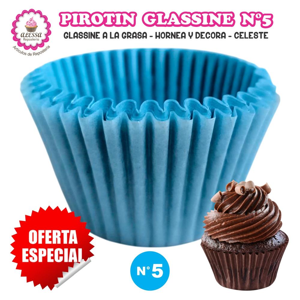 Pirotin a la Grasa Horneable Celeste Número 5 para Repostería 1000 unidades