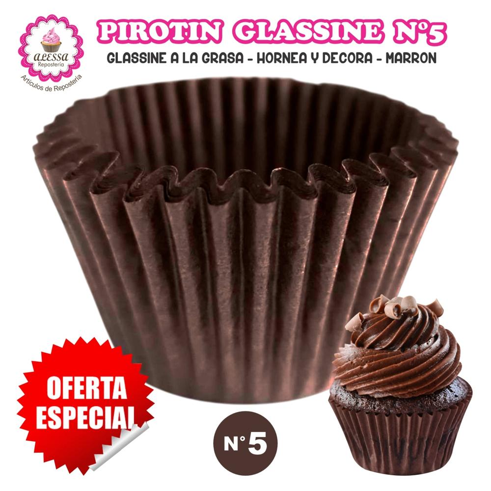 Pirotin a la Grasa Horneable Marrón Número 5 para Repostería 1000 unidades