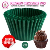 Pirotin a la Grasa Horneable Verde Número 5 para Repostería 1000 unidades