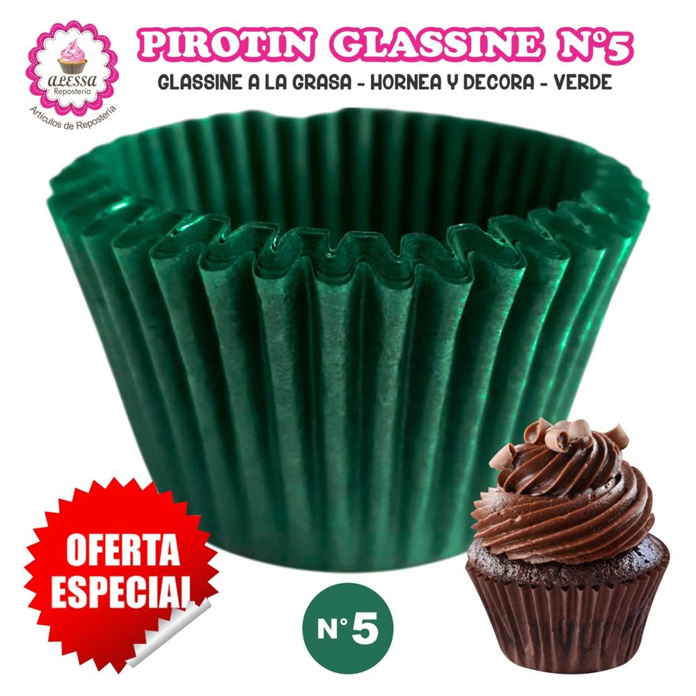 Pirotin a la Grasa Horneable Verde Número 5 para Repostería 1000 unidades