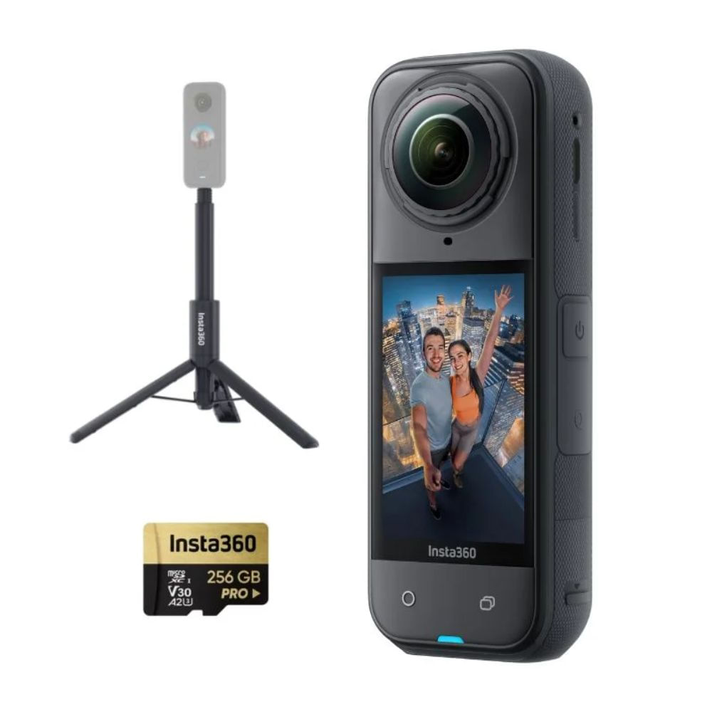 Insta360 X5 - Selfie Stick Tripode 105CM - Memoria 256GB Pro