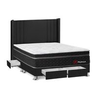Dormitorio 4 Cajones Gris Platinium Queen Forli