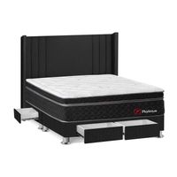 Dormitorio 4 cajones Gris Platinium King Forli