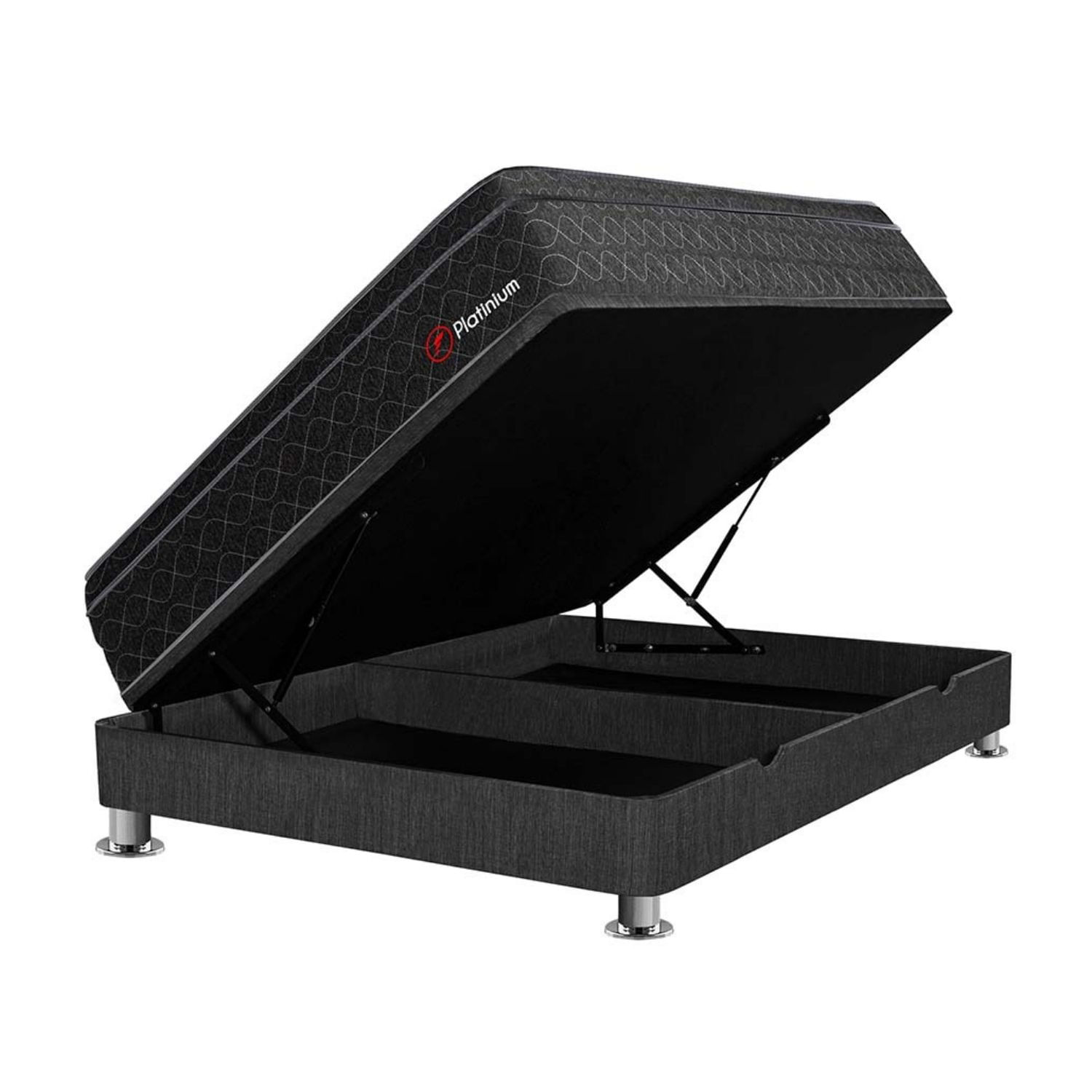 Cama Boxet Gris Platinium 2 plazas Forli