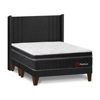 Dormitorio Europeo Platinium King + Cabecera de Luxe Gris Forli