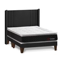 Dormitorio Europeo Golden King + Cabecera de Luxe Gris Forli