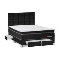 Dormitorio Platinium con 4 cajones Queen + Cabecera Kimiko Forli