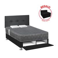 Dormitorio Sabanera Acqua Gris 2 plazas + Sofá Cama Forli