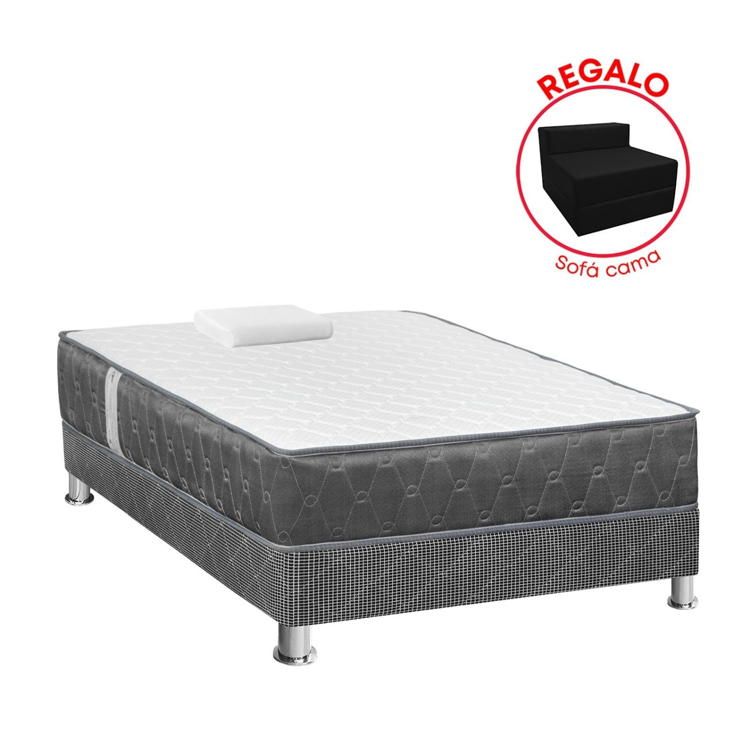 Cama Americana Acqua 1.5 plazas + Sofá Cama Forli