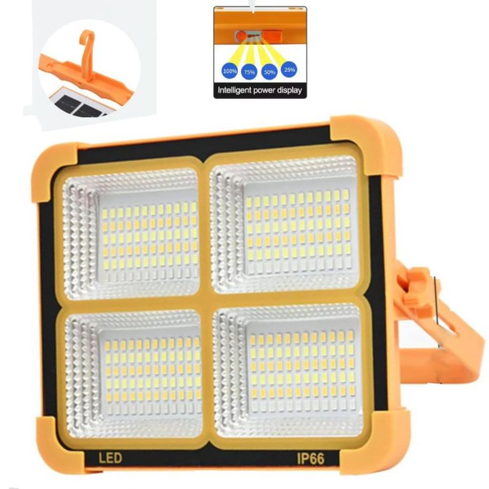 Reflector Lampara con Panel Solar Luz LED Recargable Portatil