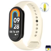 Correa de silicona para Mi Band 8 / 9 / 10 + Mica - Beige