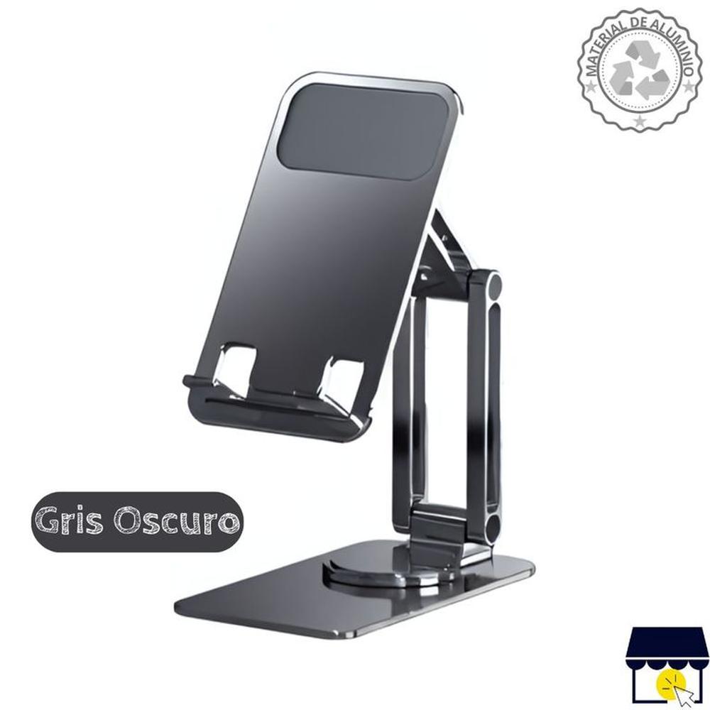 Soporte holder 360° aluminio doble articulacion para celular - Gris