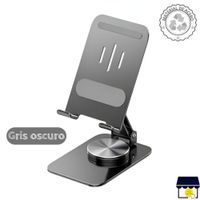 Soporte holder 360° de acero plegable para celular tablet - Gris