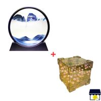 Adorno reloj arena movediza + Cubo de tulipanes con luz
