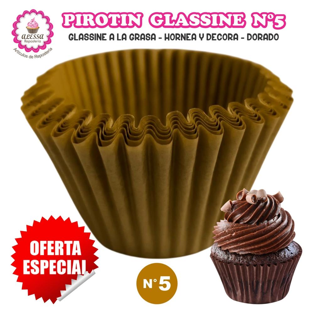 Pirotin a la Grasa Horneable Dorado Número 5 para Repostería 1000 unidades