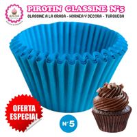 Pirotin a la Grasa Horneable Turquesa Número 5 para Repostería 1000 unidades