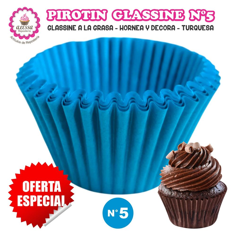 Pirotin a la Grasa Horneable Turquesa Número 5 para Repostería 1000 unidades
