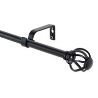 Set Cortinero Simple Extensible Aura Nido Negro 13/16 mm 120-200 cm