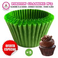 Pirotin a la Grasa Horneable Verde Claro Número 5 para Repostería 1000 unidades