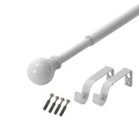 Set Cortinero Simple Extensible Aura Bola Blanco 13/16 mm 200-250 cm