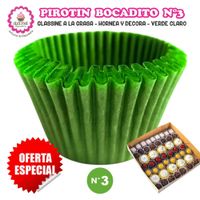 Pirotin Bocadito a la Grasa Horneable Verde Claro Número 3 - 1000 unidades