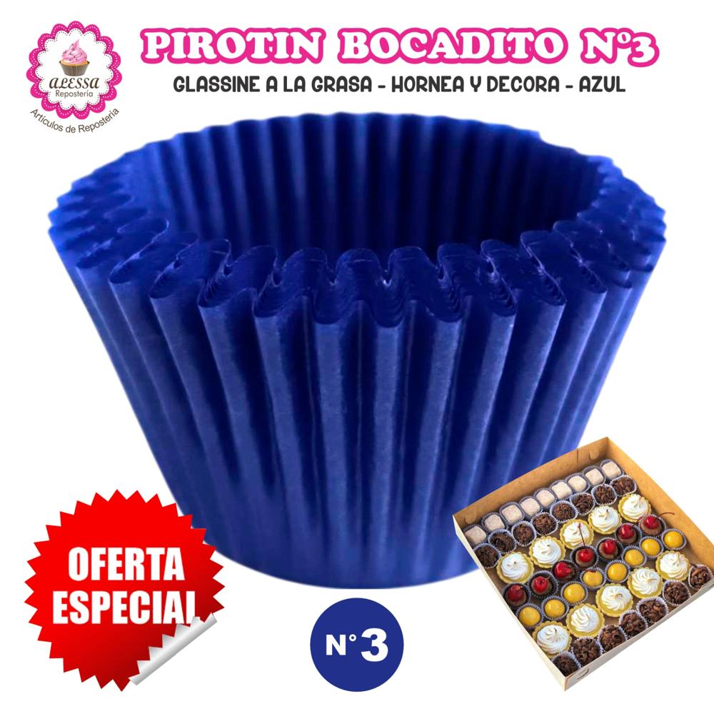 Pirotin Bocadito a la Grasa Horneable Azul Número 3 - 1000 unidades