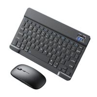 Kit Teclado y Mouse Inalambrico Bluetooth Recargable Negro