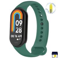 Correa de silicona para Mi Band 8 / 9 / 10 + Mica - Verde