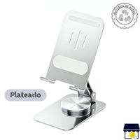 Soporte holder 360° de acero plegable para celular tablet - Plateado