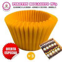 Pirotin Bocadito a la Grasa Horneable Amarillo Número 3 - 1000 unidades