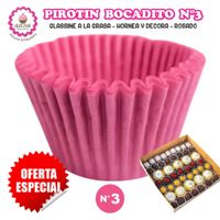 Pirotin Bocadito a la Grasa Horneable Rosado Número 3 - 1000 unidades