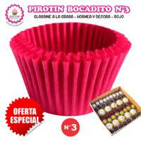Pirotin Bocadito a la Grasa Horneable Rojo Número 3 - 1000 unidades