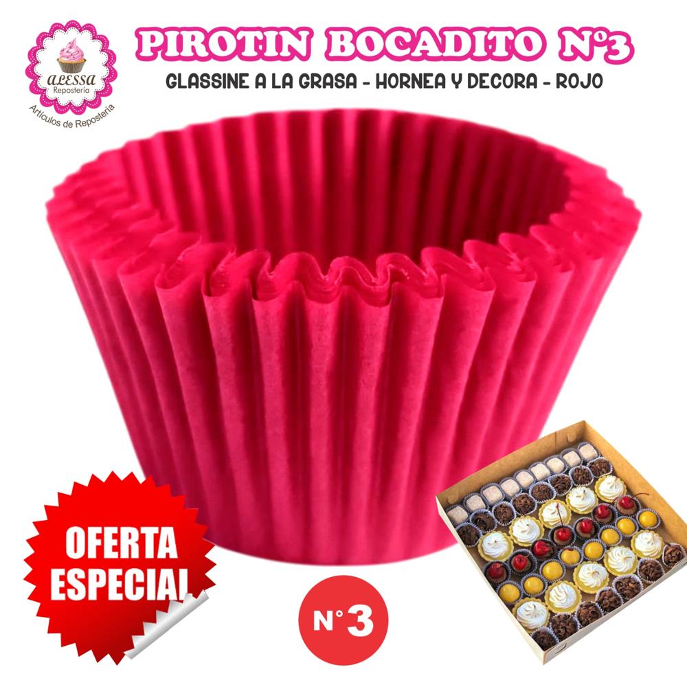 Pirotin Bocadito a la Grasa Horneable Rojo Número 3 - 1000 unidades