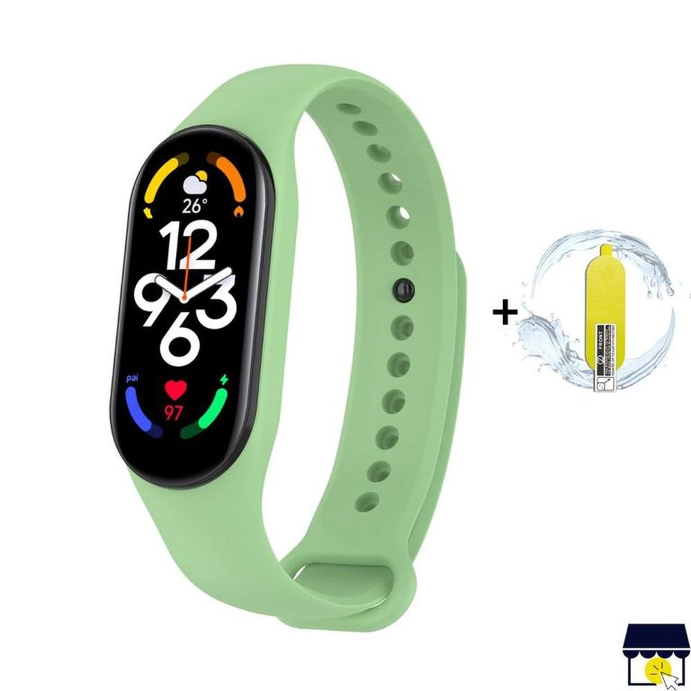 Correa de silicona para Xiaomi Mi Band 7 - VERDE MATCHA + MICA